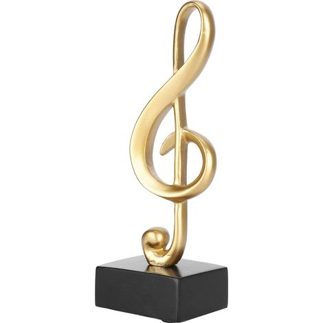 Décoration de musique, clé de musique en résine, notes dorées (1/5)