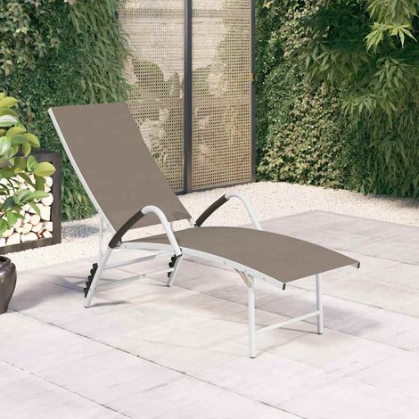 Chaise longue Textilène et aluminium Taupe (1/5)