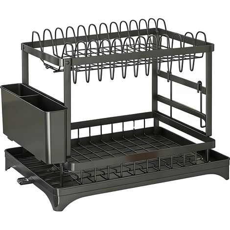 Soporte para utensilios, diseño que ahorra espacio, función de eliminación automática, color negro. (1/2)
