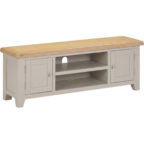 Windsor Straight TV Unit - L37 x W140 x H50.5 cm - Putty/Oak