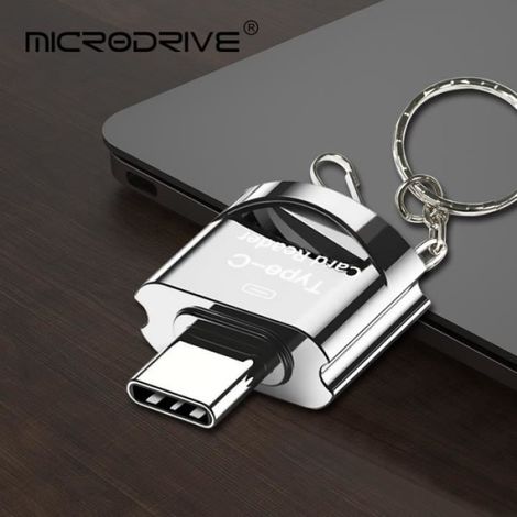 Adaptateur Flash - USB C - Lecteur De Carte Micro Mini SD - Pour iPhone Et iPad - Argent