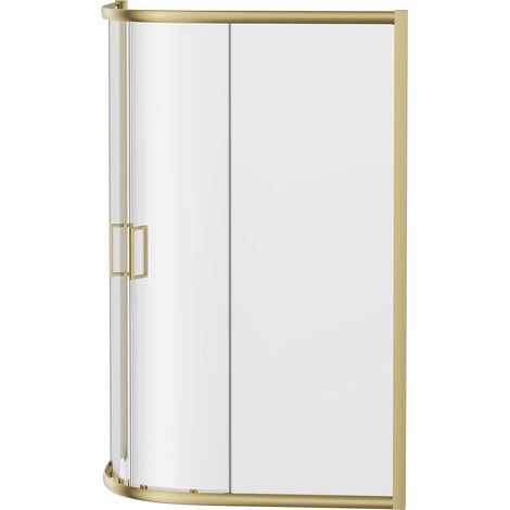 Colore Brushed Brass 1200mm x 800mm Offset Quadrant Shower Enclosure (1/5)