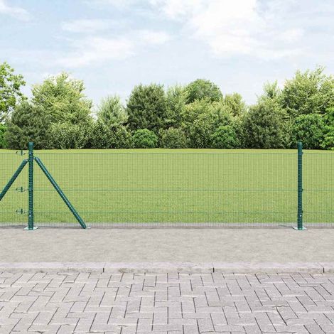 Zaunpfosten Grün 100 x 0,4 m (12 x 12 mm Netz) Stahl und PVC