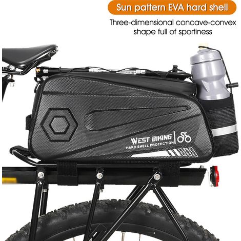 WEST BIKING Sac de vélo de grande capacité 8,6 L Sièges arrière étanches Bandes réfléchissantes Conception Multifonctionnel VTT Moto électrique Équipement d'équitation en plein air (1/5)