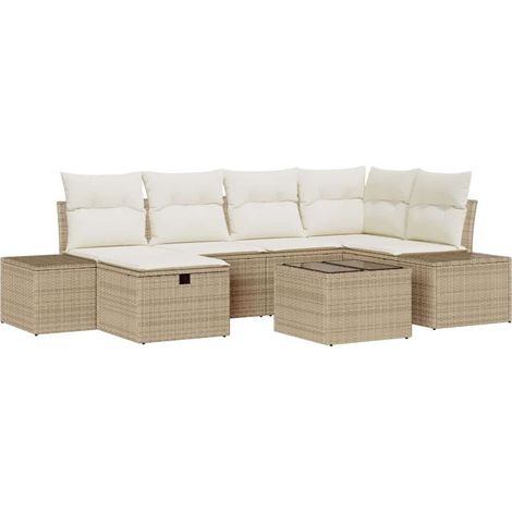 Maison Exclusive - Set di divani con cuscino 7 pcs polyrattan