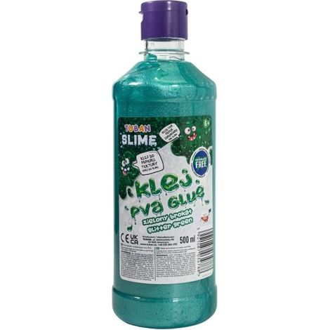 Colla vinilica verde glitterata, tubetto da 500 ml