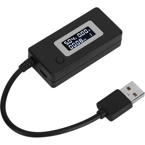 Testeur de capacité de charge USB avec écran LCD rétroéclairé, ampèremètre, voltmètre et 4-30 V (noir) (1/5)