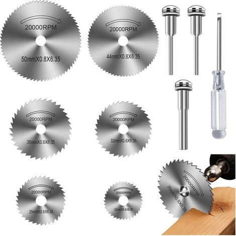 Disques de coupe HSS pour outil rotatif, lames de scie circulaire en acier rapide, 10 pièces pour couper bois, plastique et métal. Parfait pour perceuse à disque. - OUYLAF (1/5)