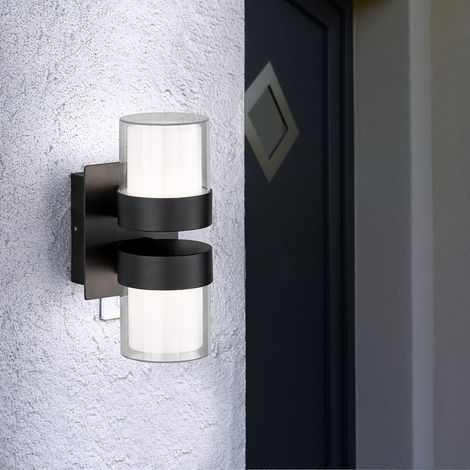 Applique LED up-down extérieur applique façade extérieur applique LED noir dessus dessous, métal plastique, 2x 8,5W 2x 750lm blanc chaud, LxH 14x24 cm (1/5)