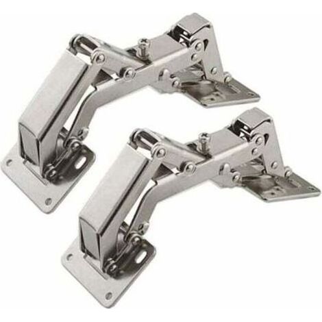 pair Aiperq – Charnières de porte pour meuble – Lot de 2 charnières grand angle 170° – Acier avec revêtement cuivre et nickel – 16 vis inox incluses (1/5)