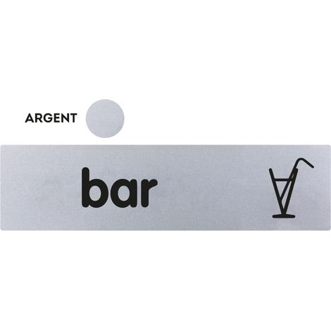 Plaque de porte Bar - Classique argent 170x45mm - 4320175