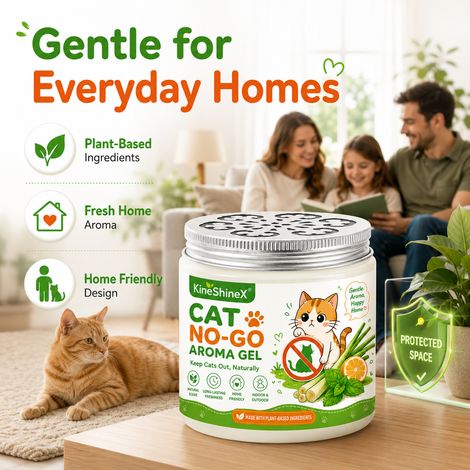 KineShineX Cat Repellent Aromatherapy Gel - Natural Herbal Cat Repellent to Prevent Cats from Scratching and Climbing on Bed. (1/5)