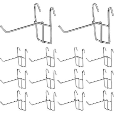 30 Pièces Crochets pour Panneaux Perforés(10cm in length), Crochets Muraux pour Organiser Outils Établi Rayonnages de Magasins pour les Garages (1/5)
