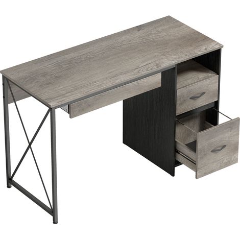 Bureau Procopio Design Industriel Acier Gris Clair Rangement Optimisé 120 cm (1/5)