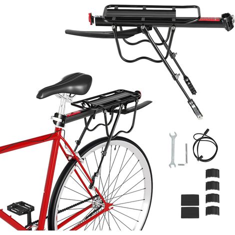 TolleTour Portapacchi per bici in alluminio con riflettore e parafango – Carico massimo 50 kg