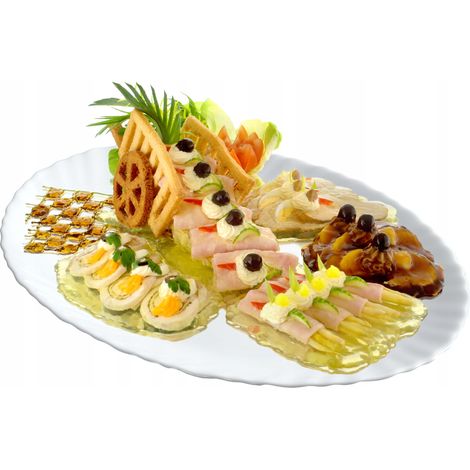 KADAX Fleischplatte, Flacher Coupteller, oval, 25 cm