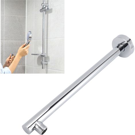 Bras de Douche avec Fixation Flange Tube Stainless Steel 37.5cm 1 Shower Arm + 1 Cover (1/5)