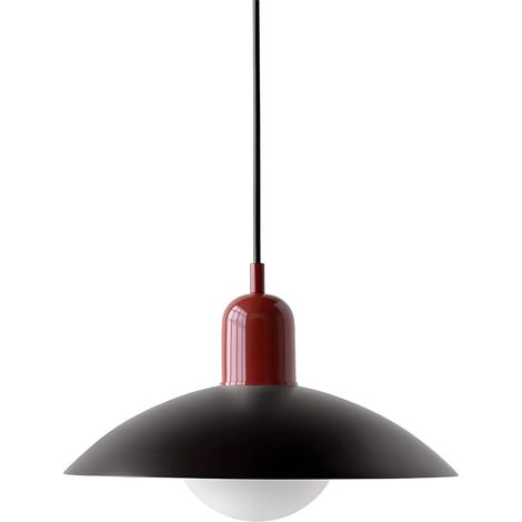 AbatLámpara decorativa de luz diurna, hierro esmaltado, esfera de cristal negro, 12 cm, estilo retro, casquillo E27 moderno, interior cálido. (1/4)