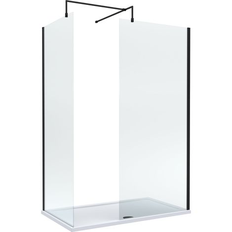 Balterley Walk-In Wetroom Bundle with Tray and Waste, 1400x700mm, Matt Black (1/4)