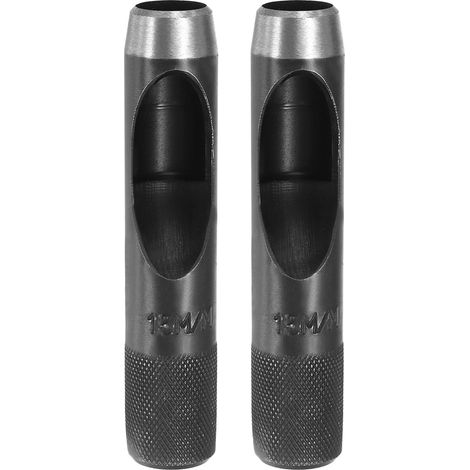 2pcs Emporte-Pièce En Cuir 15mm Creux Ronde Perforateur Coupe-Outil En Acier Au Carbone Pour Cloth Belt Gaskets DIY Réparation Artisanat Cuir, Noir (1/5)