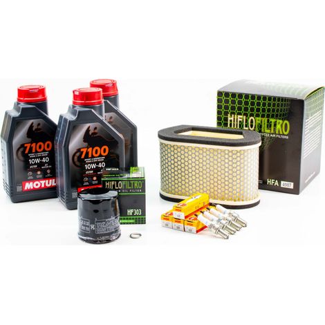 Kit Révision Filtres Bougies pour YAMAHA YZF-R1 de 1998 à 2001 - MOTUL 7100 10W40 3L
