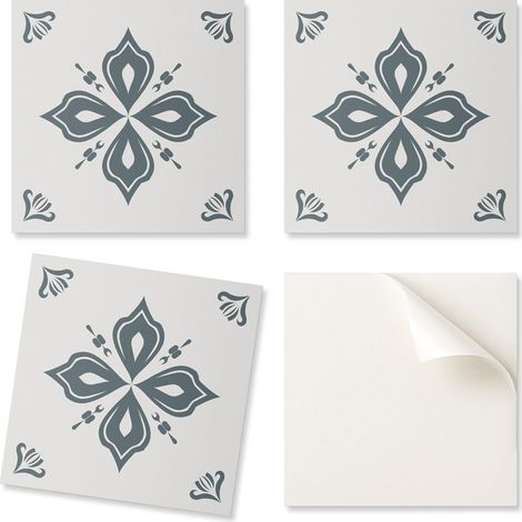 Paquete de baldosas de vinilo autoadhesivas con estampado floral en forma de cruz para sal贸n, 9x30x30 cm.