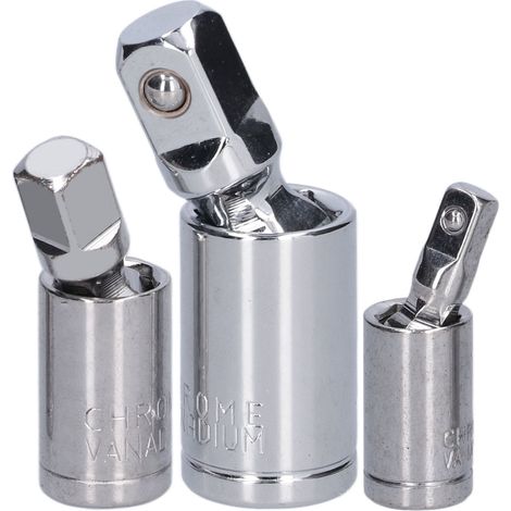 3-teiliges Set Universalgelenk-Steckschlüsseladapter 1/2 3/8 1/4 Chrom-Vanadium-Stahl Umrüstwerkzeug für Ratschenschlüssel (1/5)