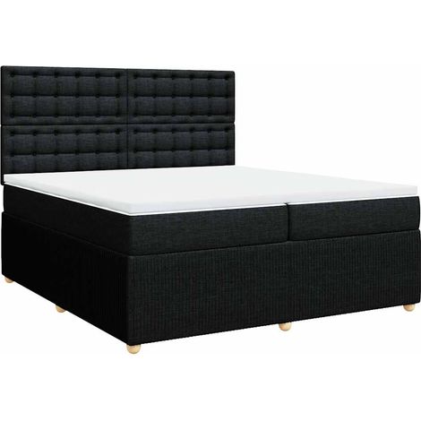 Maison Exclusive - Giroletto a Molle con Materasso Nero 200x200 cm in Tessuto
