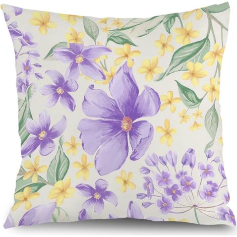 Housse de coussin floral printemps, décoration salon intérieur,50×50cm (1/5)