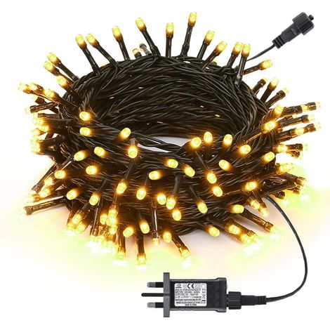 AIDUCHO Mini Guirlandes Lumineuses D'intérieur,23m 200Led Avec Fonction De Minuterie Pour Fête, Mariage, Arbre De Noël, Terrasse, Décoration De Maison Et De Jardin Avec Adaptateur D'alimentation (Blan (1/5)