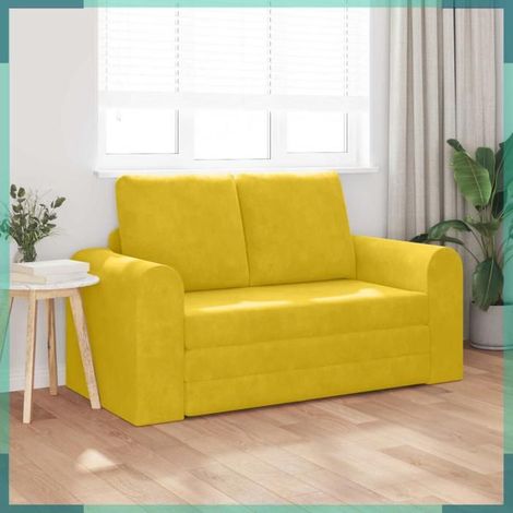 4106689 Canapé-Lit 60cm Jaune Velours (1/5)