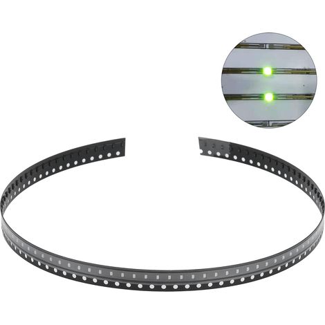 100 diodes LED SMD, composants électroniques haute résistance, minuscules et basse tension pour circuits imprimés DIY (jaune-vert) (1/5)