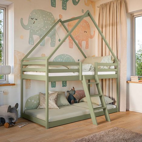 Letto a castello 90x200 con rete a doghe Laura Olive (1/3)