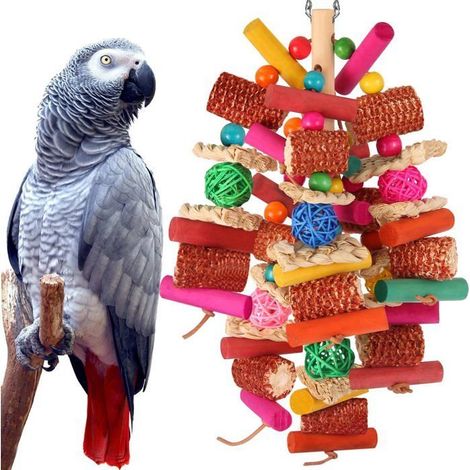 Jouet naturel à mâcher et à fourrager pour perroquet – Idéal pour les calopsittes, les perruches, les conures et les oiseaux de pe,w (1/5)