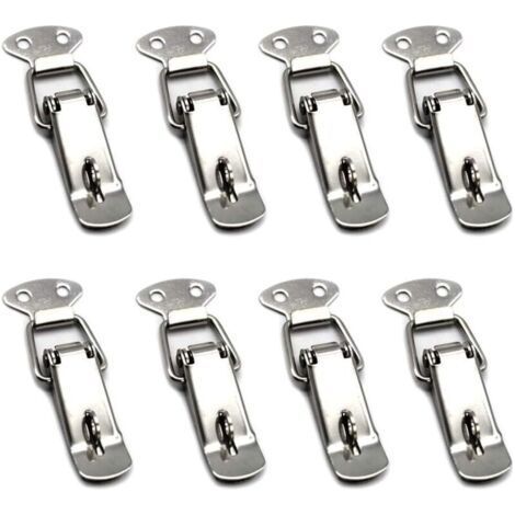 8 Pièces Fermeture a Levier Fermeture à Ressort Loquet Bascule en Acier Inoxydable Pour Coffre à Outils,Tiroir,Armoire et Coffre - Silver-Chrom (1/5)