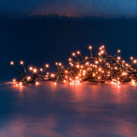 Guirlande lumineuse 400 led cuivre 9m animée