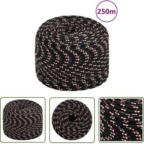 The Living Store Corde de bateau Noir 6 mm 250 m Polypropylène - Corde De Bateau - Corde Marine - Polypropylène - Corde Tressée - Amarrage (1/5)