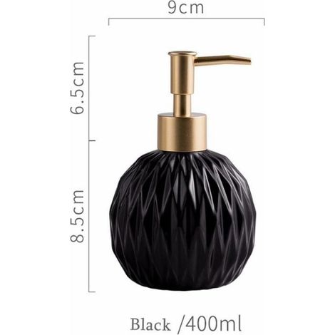 Distributeur Savon - 400 ml - Argile De Porcelaine - Forme Losange - Salle De Bain Cuisine (1/4)