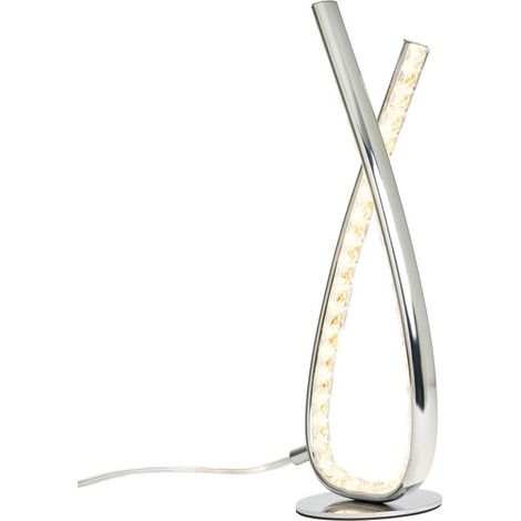 Litecraft Jaylin Sculptural Crystal Effect Chrome 11W Integrated LED Table Lamp (1/5)