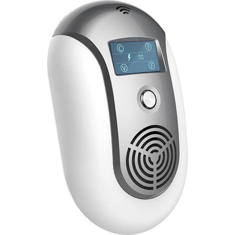 EU-Stecker – Tragbares elektrisches Ultraschall-Schädlingsbekämpfungsgerät gegen Mücken und Ratten, Dauer- oder variabler Modus – Grau (1/5)