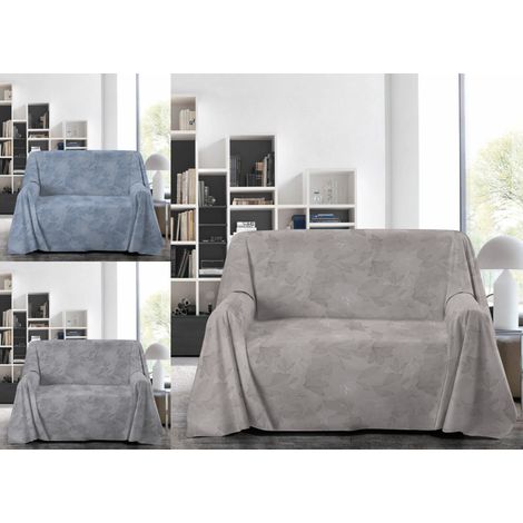 Telo Arredo Granfoulard Copritutto Salvadivano 100% Cotone Disegno Lily, misuraSingolocoloreBlu (1/5)