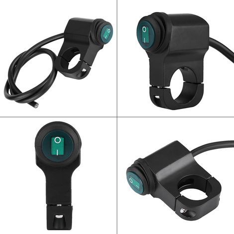 Moto Guidon Interrupteur On Off Bouton,Universel 12v 22mm Brouillard Spot Commutateur de Lumière Moto Phare Commutateur Interrupteur À Bouton Poussoir (1/5)