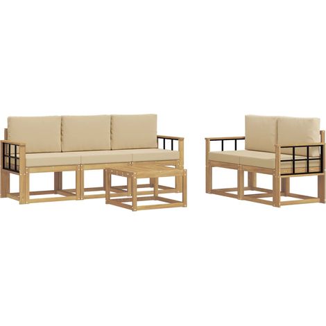 Conjunto de sofás de exterior 6 uds. vidaXL (1/5)