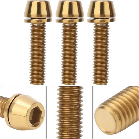 Vis en Titane M5x20mm pour Frein Disque Vélo, Accessoires Cyclisme Résistants et Dorés