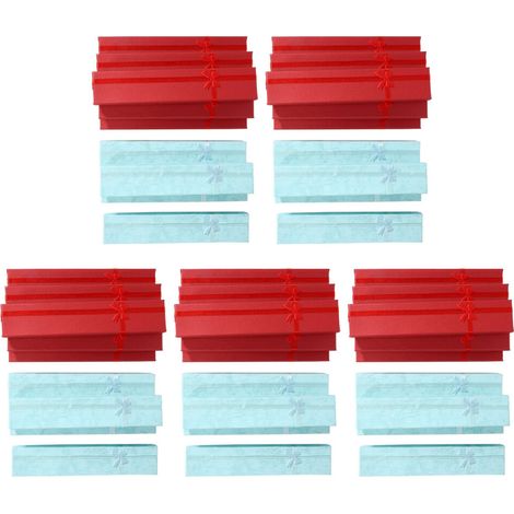 50 elegantes cajas de regalo rectangulares largas de lujo para la presentación de joyas y collares. (1/4)