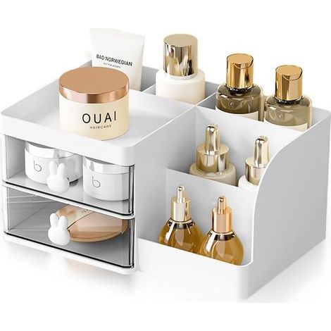 Organisateur de bureau,Organiseur bureau,Organiseurs et distributeurs pour le bureau,Avec 5 Compartiments,2 tiroirs et Possibilités de Rangement Multifonctionnelles,pour l'École, Bureau (1/5)