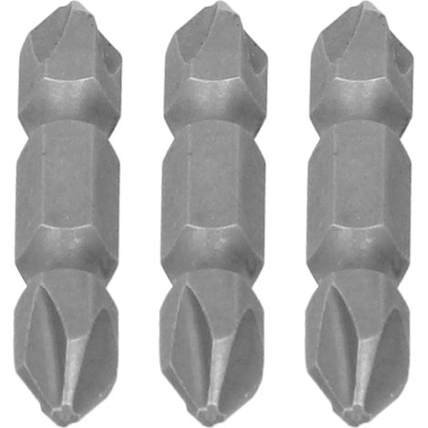 Jeu de 10 Embouts Tournevis Double Tête Croix Aimanté S1/4 Outil à Main Acier 50mm (1/5)