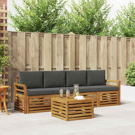 Sofagarnituren 5 pcs Natur und Anthrazit Massivholz Akazie (1/5)