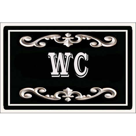 Plaque de porte en métal  WC (1/2)