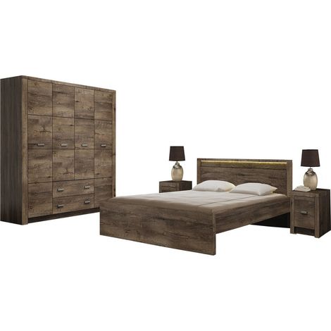 Conjunto de dormitorio Serfeno 120, Fresno oscuro